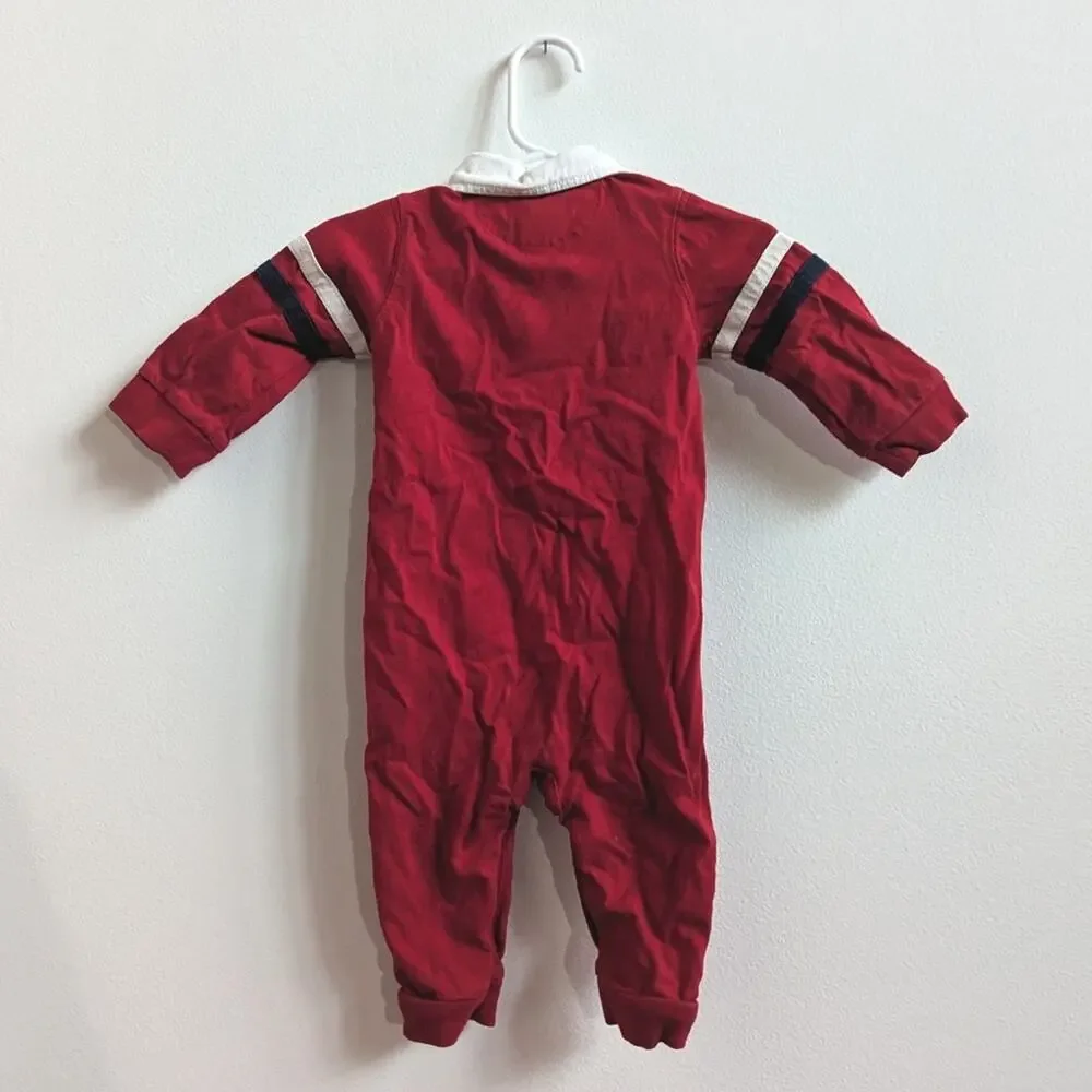Ralph Lauren Red Polo Romper Baby Boys 6m Pony Preppy